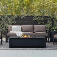 Real Flame Keenan 14.5" H x 52" W Aluminum Propane Outdoor Fire Pit Table
