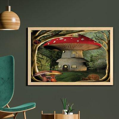 East Urban Home Ambesonne champignon, art mural avec cadre, maison de champ dans une coccinelle en forêt enchantée et ar in Home Décor & Accents in Québec