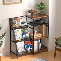 Latitude Run® Small Book Shelf With 3-Tier Ladder Book Display Rack