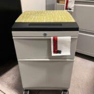 Mobile Box/File Pedestal – Full Pull Handles – Grey with Cushion in Desks in Peterborough Area - Image 3