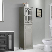 Wildon Home® Grande armoire de rangement autoportante avec tiroir et portes