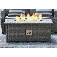 Direct Wicker Natascha Outdoor Patio Table With Gas Fire Pit
