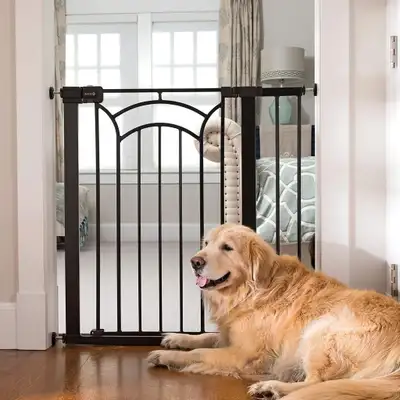 Limited Time Offer! Extra Wide Baby Gate - Metal Dog Gate, Pressure Mounted, No Tools Needed