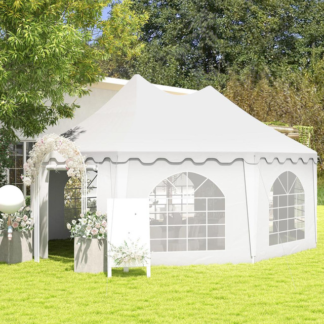 Party Tent 267.7" L x 197.6" W x 141.7" H White in Patio & Garden Furniture