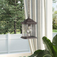 Sol 72 Outdoor™ Brookland Oxford Bronze 1 -Bulb 10.5" H Outdoor Hanging Lantern