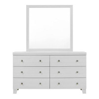 Red Barrel Studio Latitude Run® Trianna 6-Drawer Dresser & Mirror Set In White