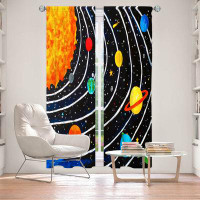 East Urban Home Lined Window Curtains 2-panel Set for Window Size by nJoy Art - Solar System IV