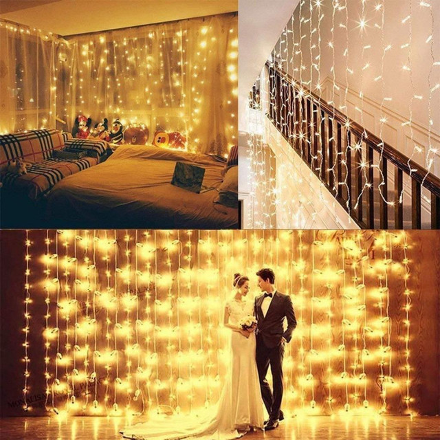 NEW 10 FT WEDDING CURTAIN FAIRY STRING LED LIGHTS WEDDING WEDLF in Outdoor Lighting in Edmonton Area