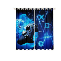 East Urban Home Kids Video Games Gamer Window Drapes Teens Gaming Window Curtains For Bedroom Living Room, Home Decor Cu