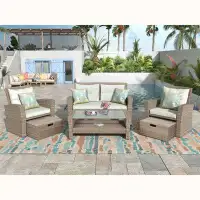 Wildon Home® 4 Piece Outdoor Conversation Set