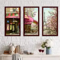 Picture Perfect International "Streets in Paris 3" 3 Piece Framed Painting Print Set