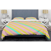 Made in Canada - East Urban Home Memphis Retro Neon Pattern Duvet Cover Set