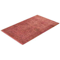 Isabelline Fine Vibrance One-of-a-Kind 3' 1" x 5' 2" Area Rug in Pink