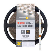 Armacost Lighting Ribbonflex Pro LED Tape Light, Soft White (3000K), 30Leds/M, 8' (2.5M) 24V