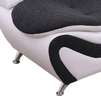 Wrought Studio 42" Black & White Faux Leather And Linen Chair