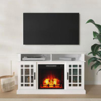 Gracie Oaks Cecille 47.64'' W TV Stand with Fireplace Included