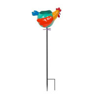 Arlmont & Co. Ahmer Colourful Enameled Metal Chicken Planter Garden Stake
