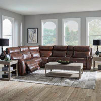 Wade Logan Britaney 6 - Piece Leather Power Reclining Sectional