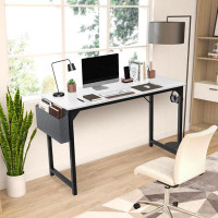 HomCom Small Computer Desk   Office Gaming Study Writing Work Kids Student Table Modern Simple Style Wood PC Workstation