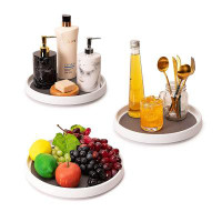 Rebrilliant 3 Pack Non Skid Lazy Susan Turntable Display Stand, 12-Inch Rotating Spice Rack Spinning Organizer For Cabin