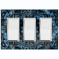 WorldAcc Blue Mandala Meditation Religious Themed 3 - Gang Toggle Light Switch Standard Wall Plate