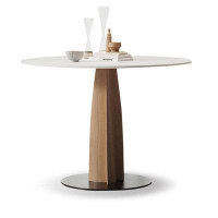 Orren Ellis 47.24" White Round Sintered Stone tabletop Dining Table