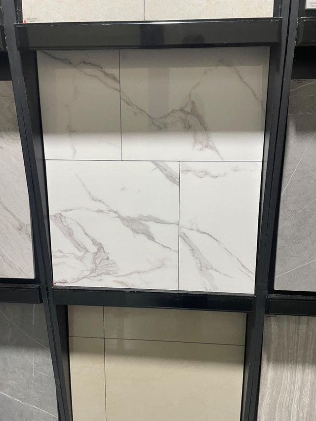 WAREHOUSE BLOWOUT PRICE $1.89 sf statuario marble look tile 18x18 plus 2 other designs in Floors & Walls in Windsor Region