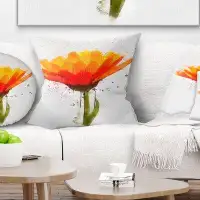 East Urban Home Floral Watercolor Coreopsis Flower Pillow