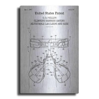 17 Stories 17 Stories 'Climbing Harness Blueprint Patent White' Acrylic Glass Wall Art,