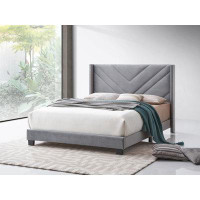 Wade Logan Analys Queen Upholstered Low Profile Panel Bed