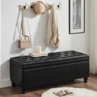 Winston Porter Upholstered Tufted Button Storage Bench