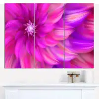 Design Art 'Massive Pink Fractal Flower' Graphic Art Print Multi-Piece Image on Canvas