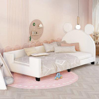 Zoomie Kids Twin Size Upholstered Daybed With Carton Ears Shaped Headboard