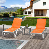 Ebern Designs Ysabelle 3 Piece Outdoor Chaise Lounge Set with Table