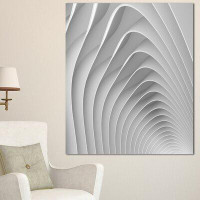 Made in Canada - Design Art 'Fractal Bulgy White 3D Waves' Graphic Art on Wrapped Canvas