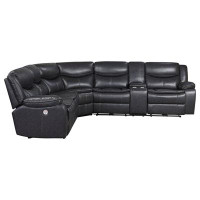 Alma Sycamore Upholstered Power Reclining Sectional Sofa Dark Brown