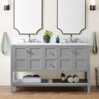 Creationstry Bathroom Vanity Base Cabinet only, Double Sink with Soft Closing Doors