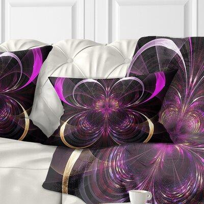 East Urban Home Floral Fractal Flower in Dark Lumbar Pillow in Home Décor & Accents