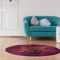 East Urban Home Faux Gemstone Women Empowerment Quote Poly Chenille Rug