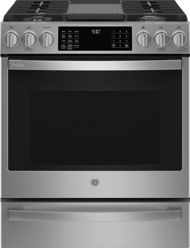 GE PCGS930YPFS 30 Slide In Gas Range Self Clean Convection Wi-Fi Enabled Stainless Steel color in Microwaves & Cookers in City of Toronto