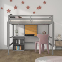 Harriet Bee Hayllie Full Loft Bed with Built-in-Desk