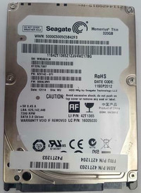 Seagate, Western Digital, Hitachi 320 GB SATA Hard Drive 2.5 for Laptops, Notebooks - USED