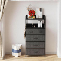 17 Stories Wood Tabletop Dresser For Bedroom With 5 Drawers