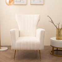 Mercer41 Wingback Arm Chair With Gold Legs