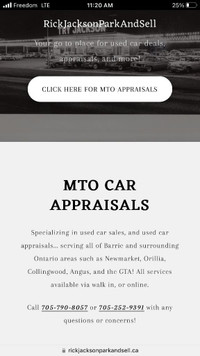 MTO Car Appraisals-$62 … Serving Barrie and all areas $62-   Call 7057908057. ( in person or online)
