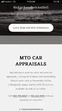 MTO Car Appraisals-$62 … Serving Barrie and all areas $62-   Call 7057908057. ( in person or online)