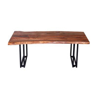 Loon Peak Emauri Solid Sheesham Wood Live Edge Coffee Table, Brown