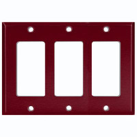 WorldAcc Metal Light Switch Plate Outlet Cover (Plain Burgundy Red - Single Toggle)