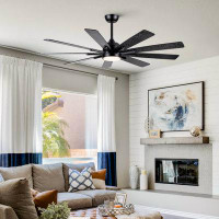 YUHAO 62'' 9-Blades Ceiling Fan with LED Lights