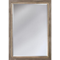 Gracie Oaks Gracie Oaks Esben Distressed Charcoal Grey Framed Wall Mirror 25" X 35"